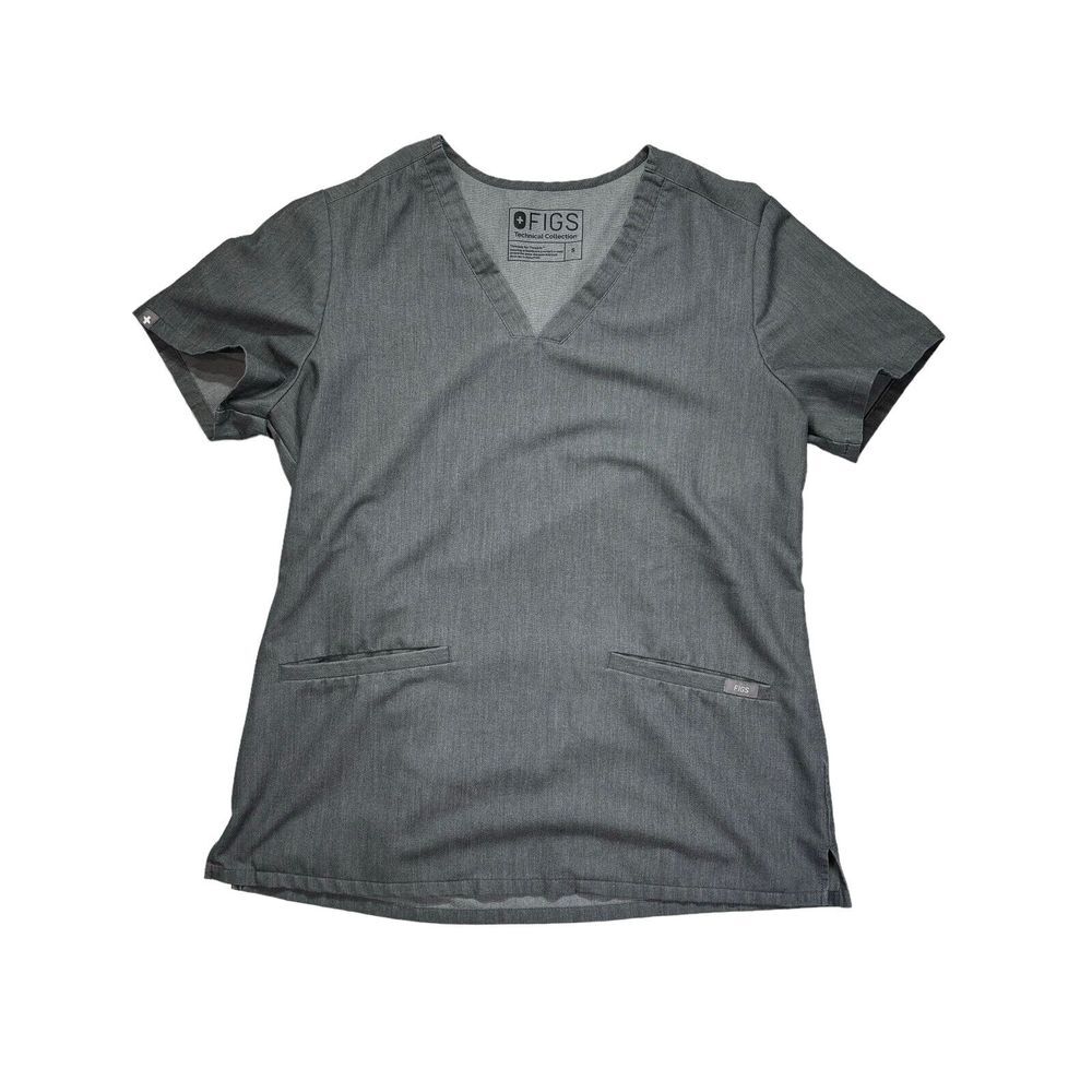 Figs Scrub Top Womens Small Gray Casma Three Pocket Technical Collection Nurse‎